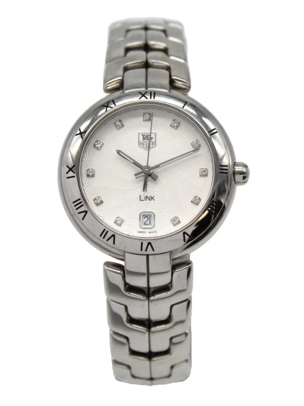 TAG HEUER Link WBC131E Index diamond Gray brown Dial Quartz Ladies Watch_964997